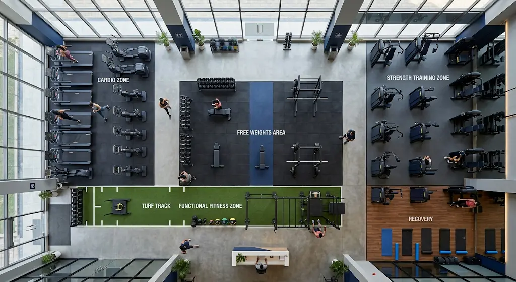 Commercial gym equipment layout