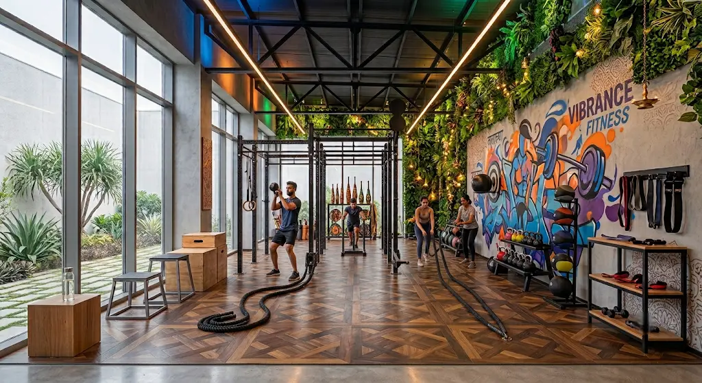 Functional training zone with open rig space